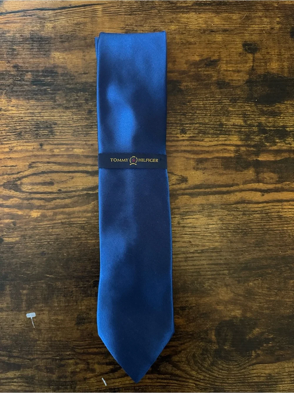 Tommy Hilfiger Men's Solid Blue Silk Tie -NWT